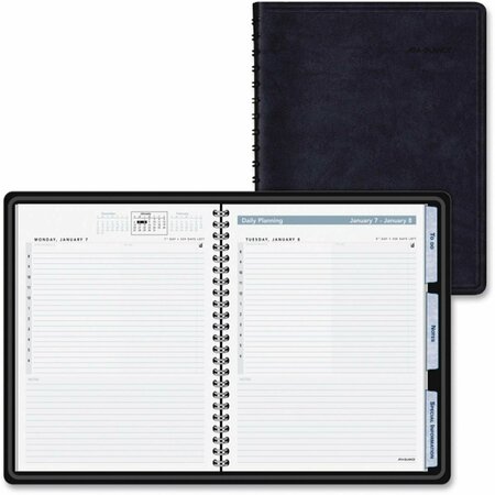 AT-A-GLANCE Daily Action Appointment Book Tabbed, Simulated Leather - Black AT464851